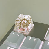 1Pcs High Quality Epoxy DIY Translucent Leaves Dry Flowers Paper Cross Axis Mechanical Keyboard Keycap Universal Accessories